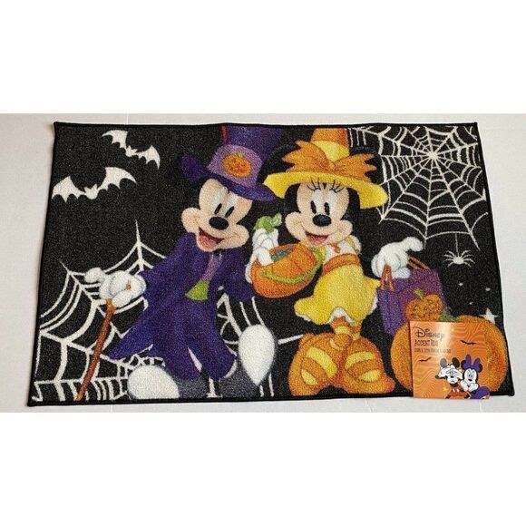 Disney Mickey Minnie Pumpkin Trick Or Treat Rug - Picture 1 of 7